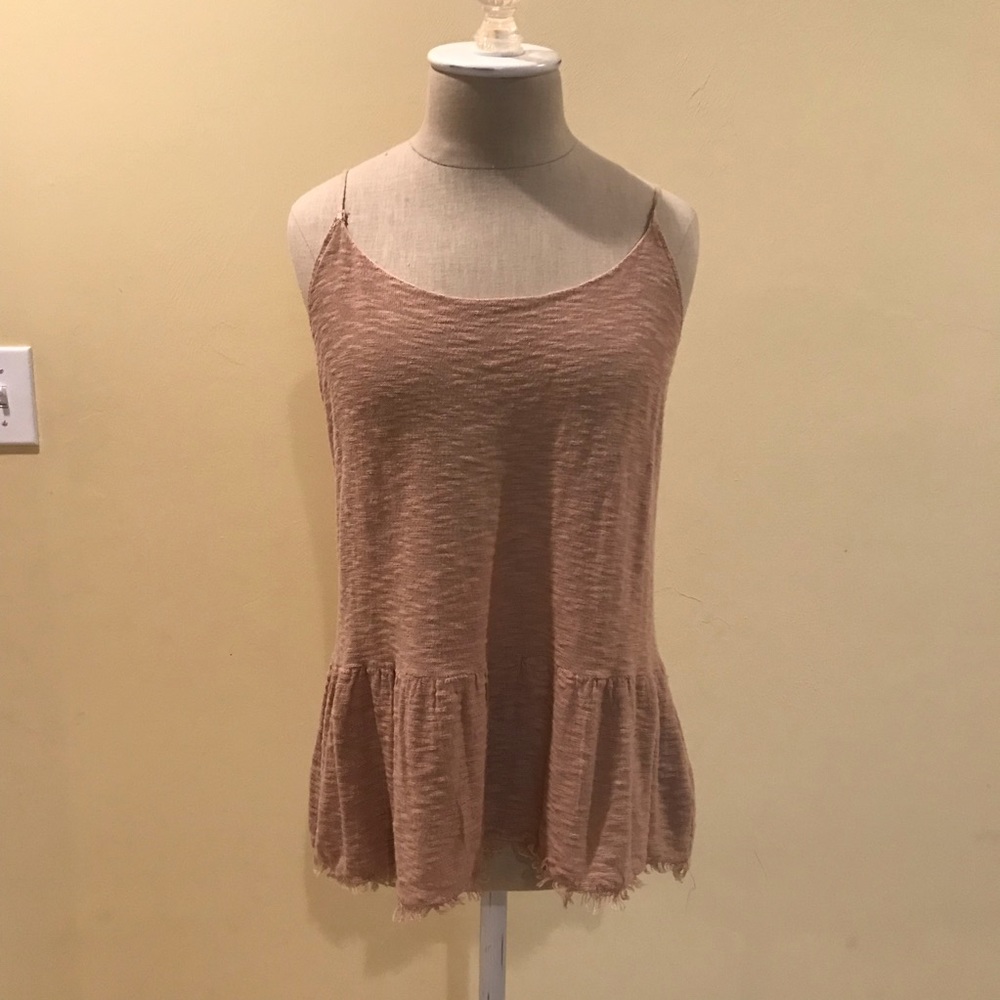 ZARA Tan Spaghetti Strap Tank Top
